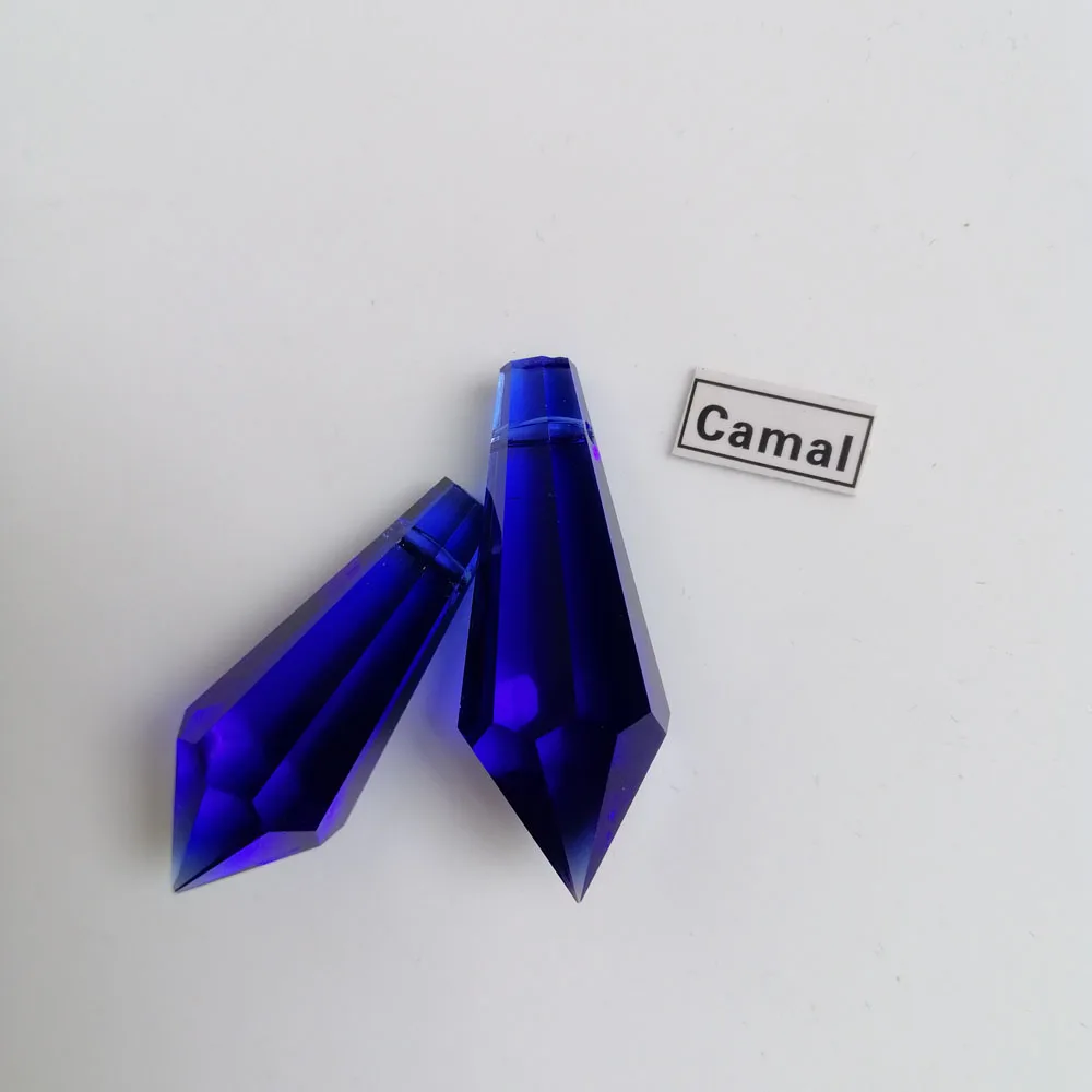 

Camal 5PCS 38mm Dark Blue Crystal Icicle Drops Prisms Pendant Lamp Lighting Parts Ornament SunCatcher Chandelier Hanging Wedding