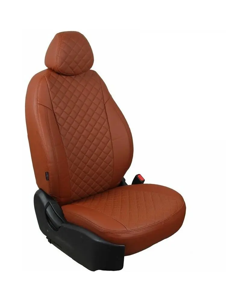 Авточехлы для Volkswagen Jetta 6 2010-2015 Автопилот Коричневый Экокожа с ромбом vo-dzh-dzh6-koko-r -