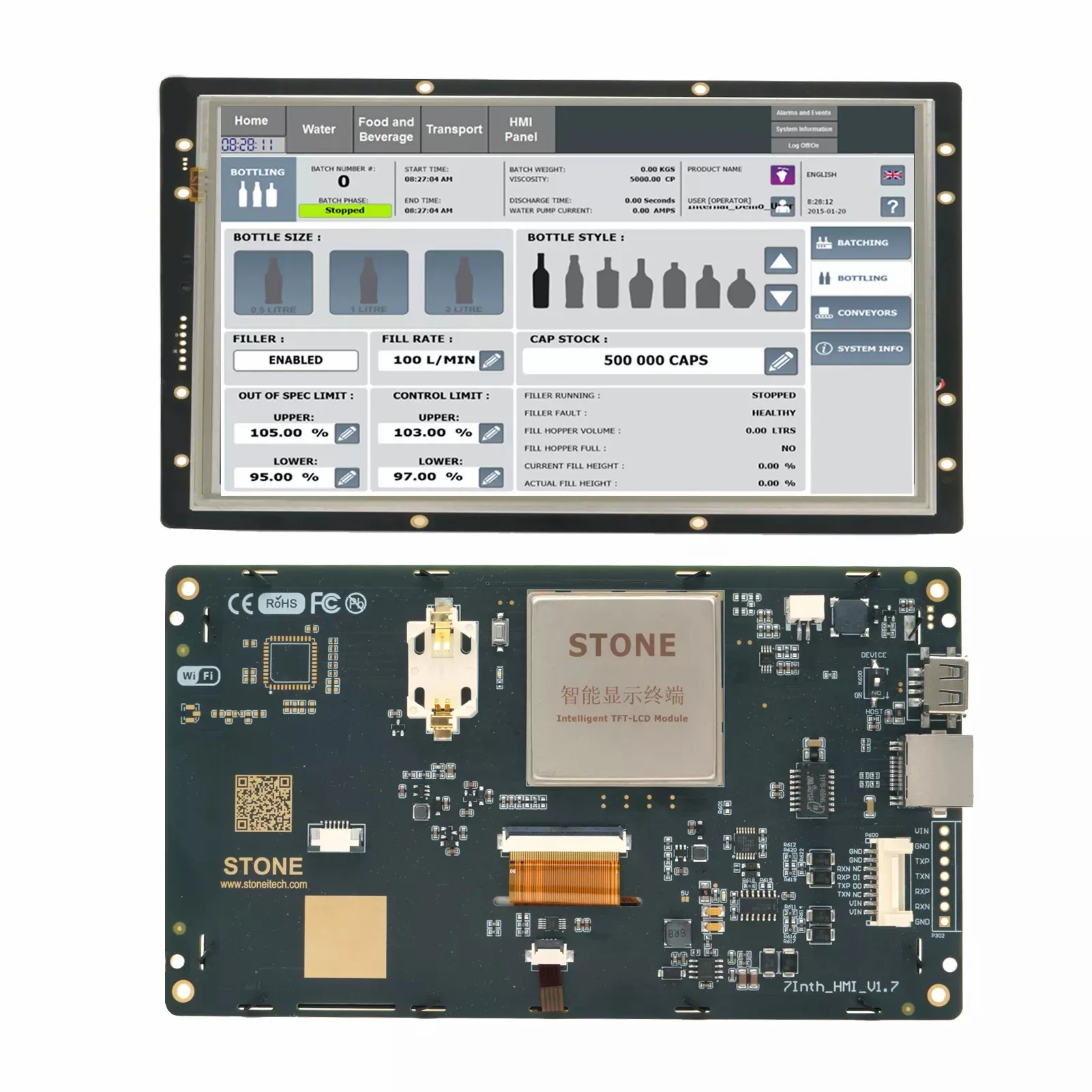 Taş HMI programlanabilir TFT LCD Dipslay ile Program + dokunmatik ekran + denetleyici için Arduino ahududu pi ESP32 ESP8266 STM32