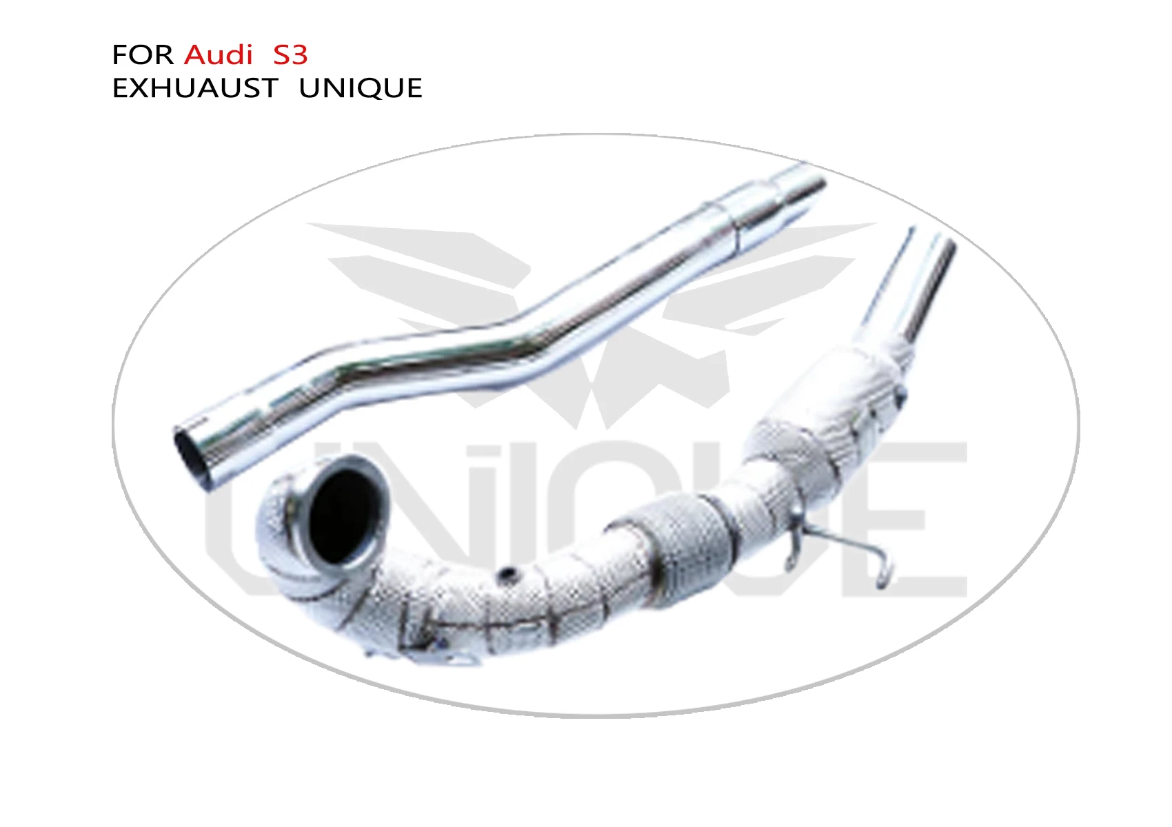 

UNIQUE Stainless Steel Exhaust Manifold for Audi S3 TT 2.0T Car Accessories Without Catalytic Header High Flow Catalyst Downpipe