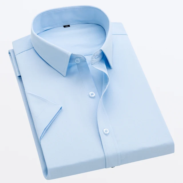 

Summer Cool Breathable Men's Shirt Fashion Button Slim Short Sleeve Cotton