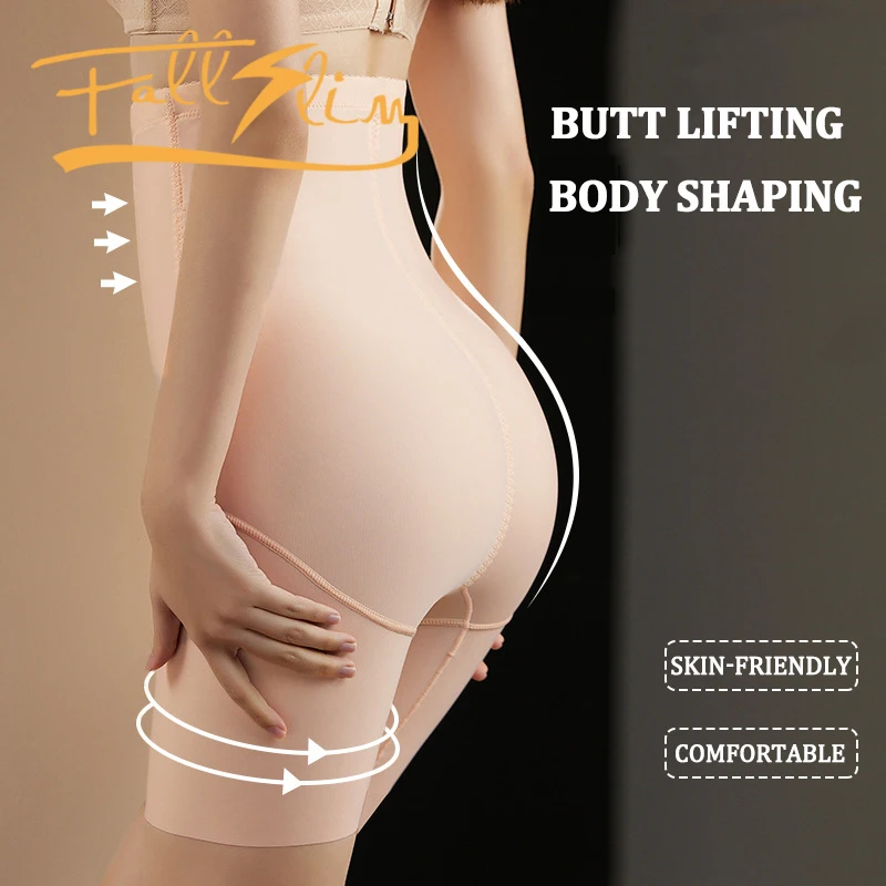 FALLSLIM High Waist Body Shaping Pants Women Waist Trainer Butt Lifter Tummy Control Shaper Panties Slimming Seamless Shorts