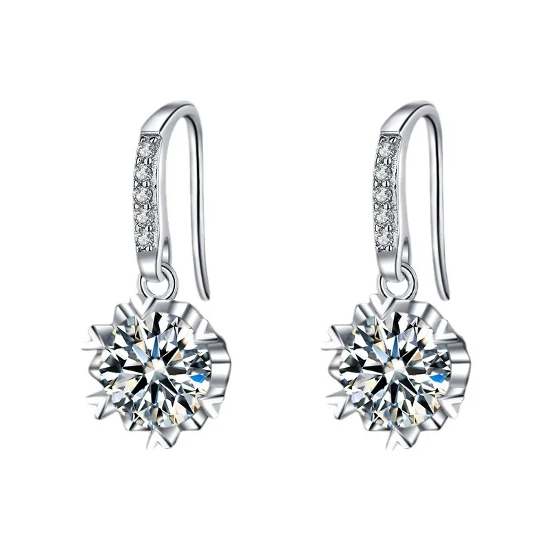

MADALENA SARARA Cubic Zirconia Dangle Hook Women Earrings S925 Made