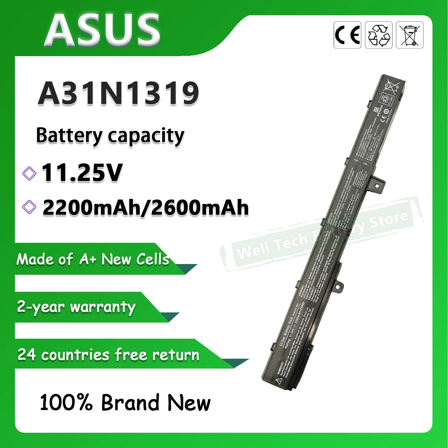 A31N1319 Аккумулятор для ноутбука ASUS X451 X551 X451C X451CA X551C X551CA X451MA X551MA F551MA F200MA D550M D550MA