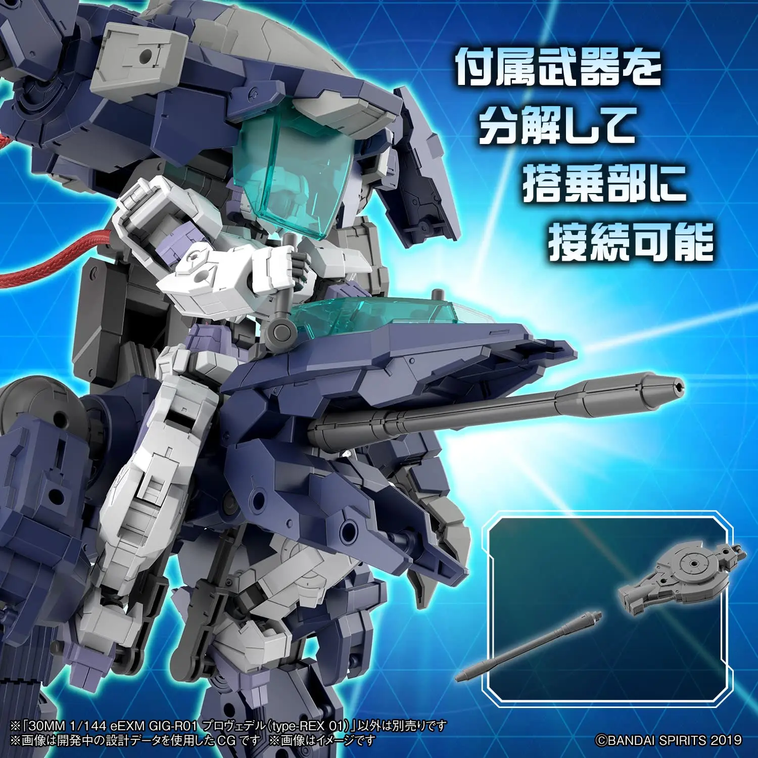 Весы BANDAI SPIRITS 30 мм eEXM Provedel пластиковая модель GIG-R01 (type-REX 01) 1/144 с цветовой