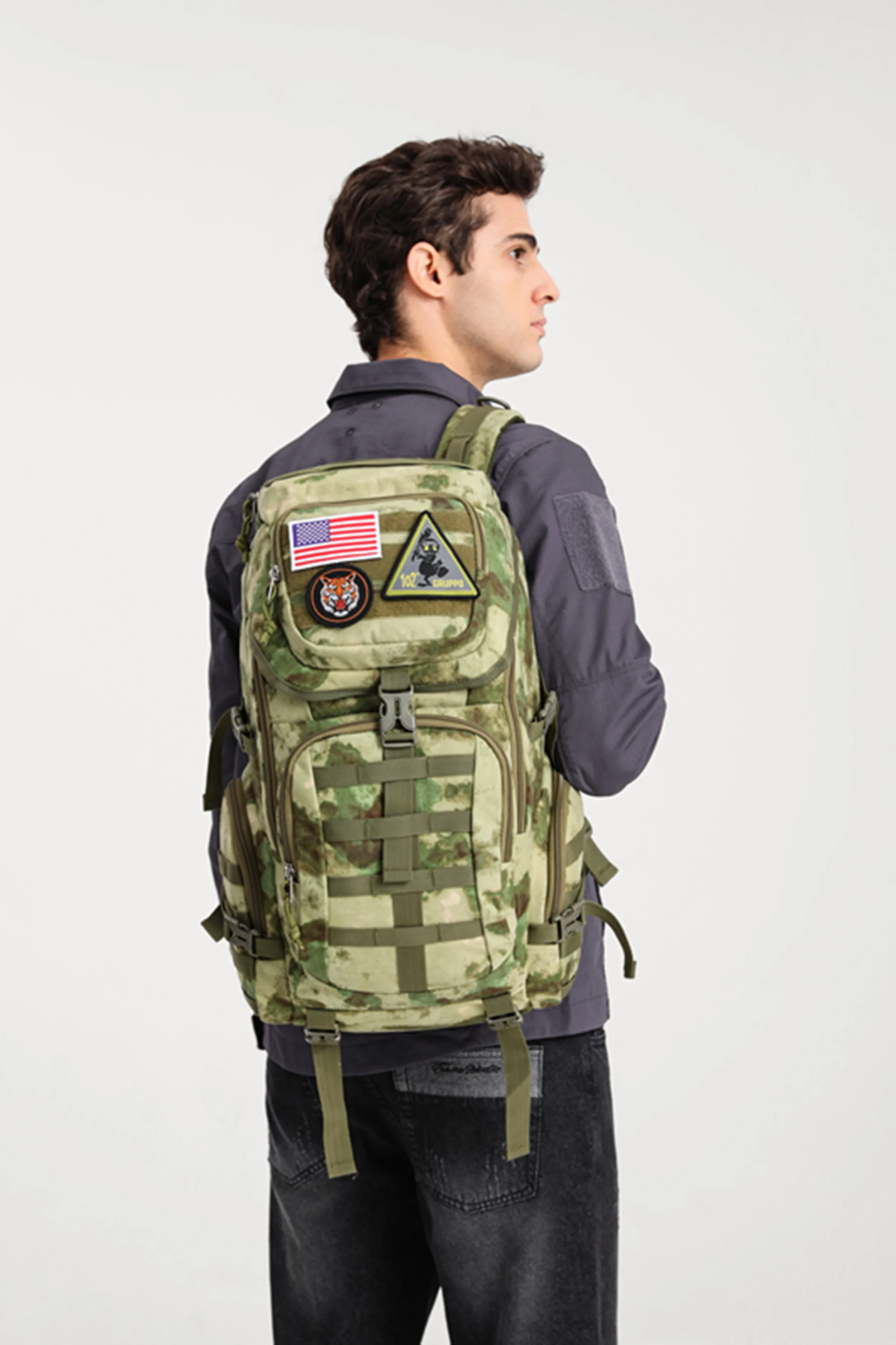 

Wotony Military Tactical Backpack NYLON large BLACK Army 3 Day Assault Pack Molle Bag Backpacks bug out bag