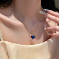 fashion love heart pendant mood necklace stainless steel choker temperature control color change necklace for women jewelry gift