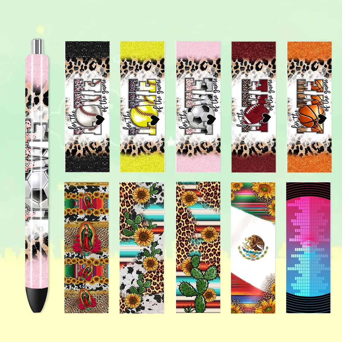 УФ DTF наклейки на ручки виниловые водонепроницаемые переводные для рукоделия