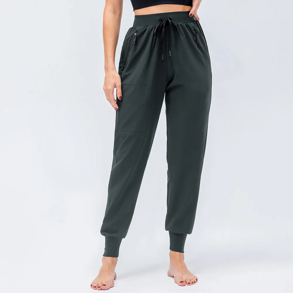 JOJO Athletica Women Loose Sweatpants Drawstring Casual Outdoor Running Hiking Breathable Quick-drying Fitness Zipper Pants