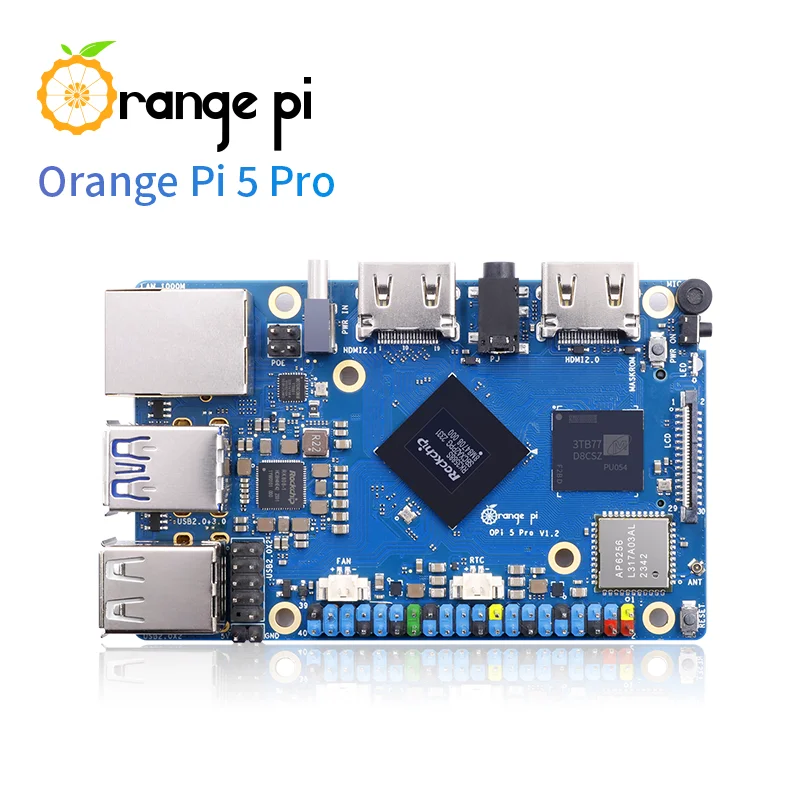 Одноплатный компьютер Orange Pi 5 Pro с блоком питания 5V5A Type-C и комплектом EMMC 256G RK3588S 16