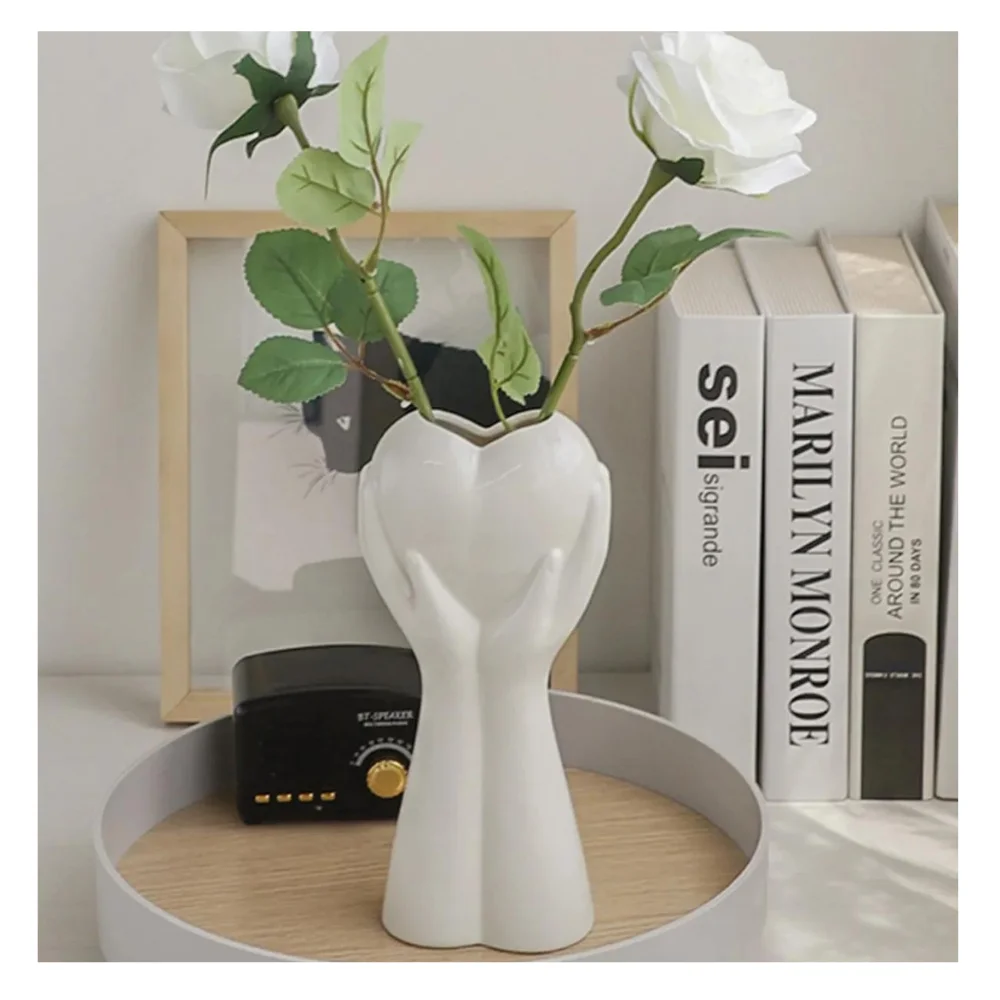 Декоративная ваза в форме сердца, искусственный цветочный букет, украшение для дома на день матери, День Святого Валентина 2023