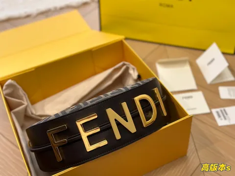 Сумка в стиле Fendi из холста/воловьей кожи 30см*16см