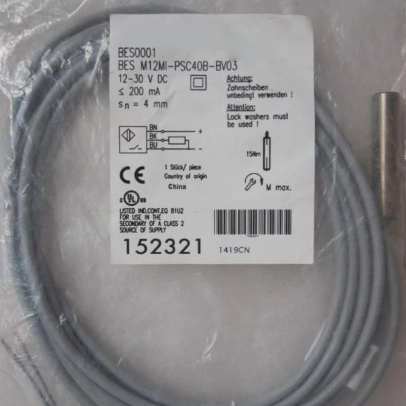 M12MI-PSC40B-BV03 PNP NO 3 Wire Switch Sensor New, высокое качество, гарантия один год