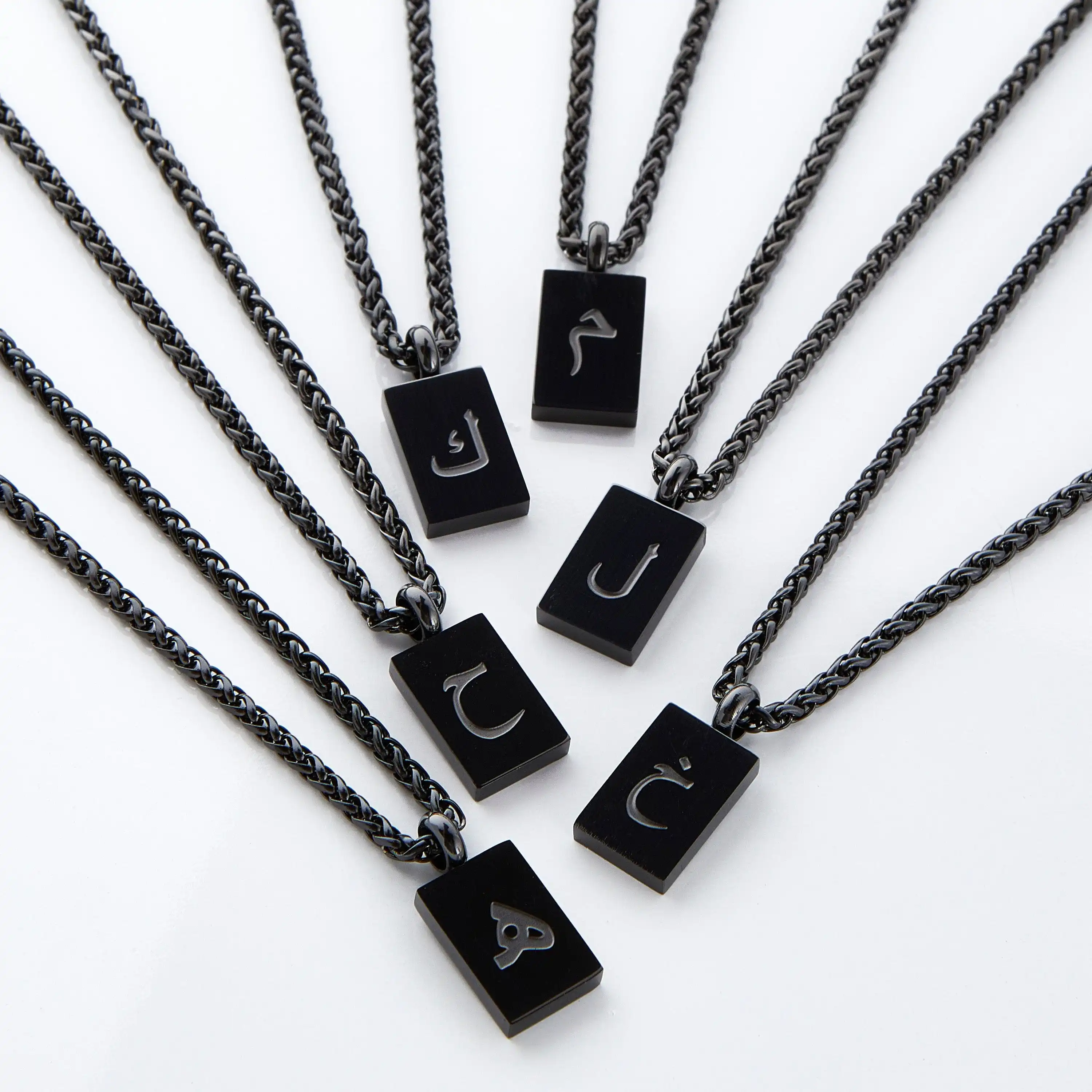 Ожерелье с арабскими буквами для мужчин ювелирное изделие из нержавеющей стали