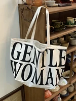2022 new large capacity canvas letter printing versatile western style high quality texture womens single shoulder tote handbag