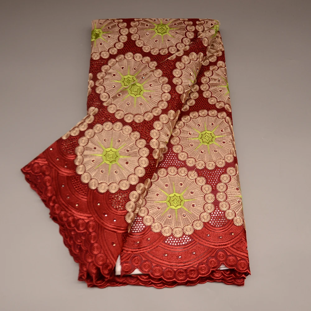 

African Lace Fabric 5 Yards High Quality Nigerian Cotton Lace Swiss Voile Lace In Switzerland For Women Party Dress Sewing