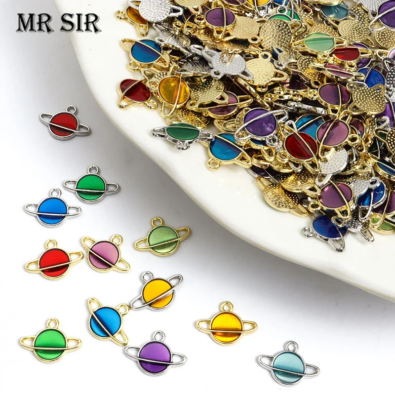 

Colorful Blue Universe Planet Enamel Charm Pendant DIY Making Findings Jewelry Handmade Earrings Necklaces Bracelets Accessories