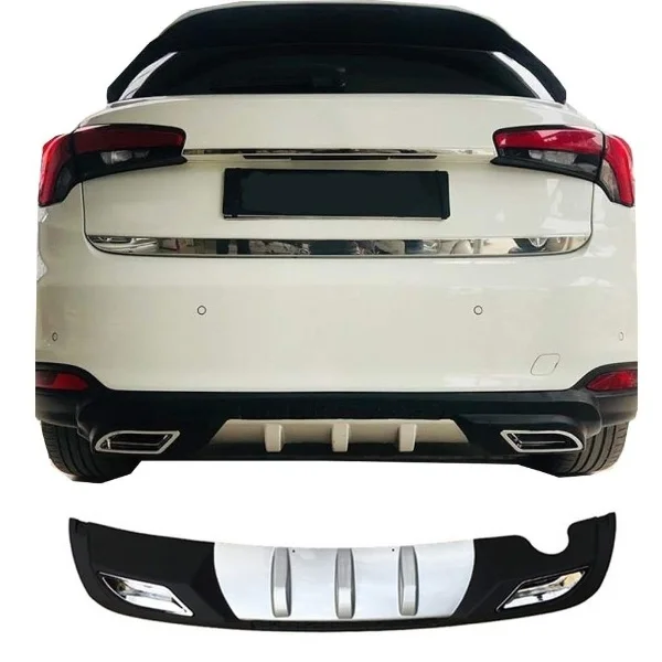 Диффузор для заднего бампера автомобиля Fiat Tipo Dodge Neon Черный ABS пластиковый