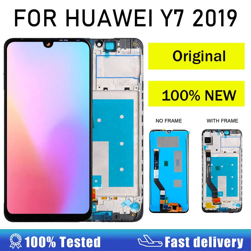 100% Оригинальный 6,26 дюймов для Huawei Y7 2019, ЖК-дисплей, сенсорный экран, дигитайзер, телефон в сборе с рамкой