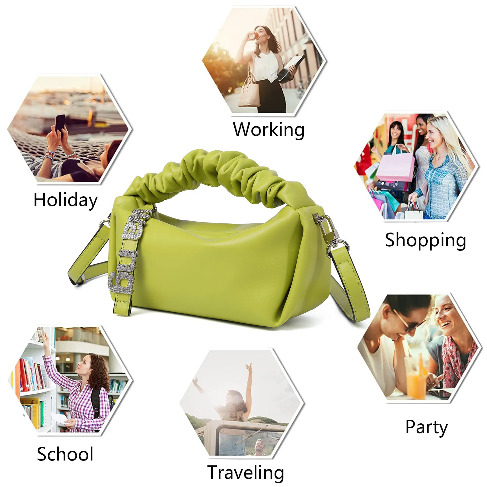 New Arrive Small Shoulder Handbag for Women Soft Crossbody Bag  Designer Pleated Pouch  Lightweight Clutch Purse