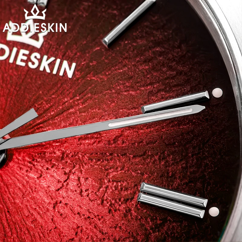 Фото ADDIESKIN K001 Мужские автоматические часы с красным циферблатом, 39 мм, ультратонкие, с антибликовым покрытием, Miyota 9015, светящиеся, для занятий спортом на открытом воздухе №5