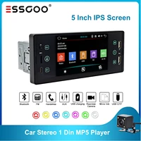 essgoo car radio 1 din autoradio stereo 5 ips screen bt5 0 mirrorlink usb type c charging rearview camera fm radios mp5 player