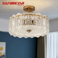 nordic luxury glass crystal chandeliers led lights for dining living room kitchen restaurant french romantic art decor lighting