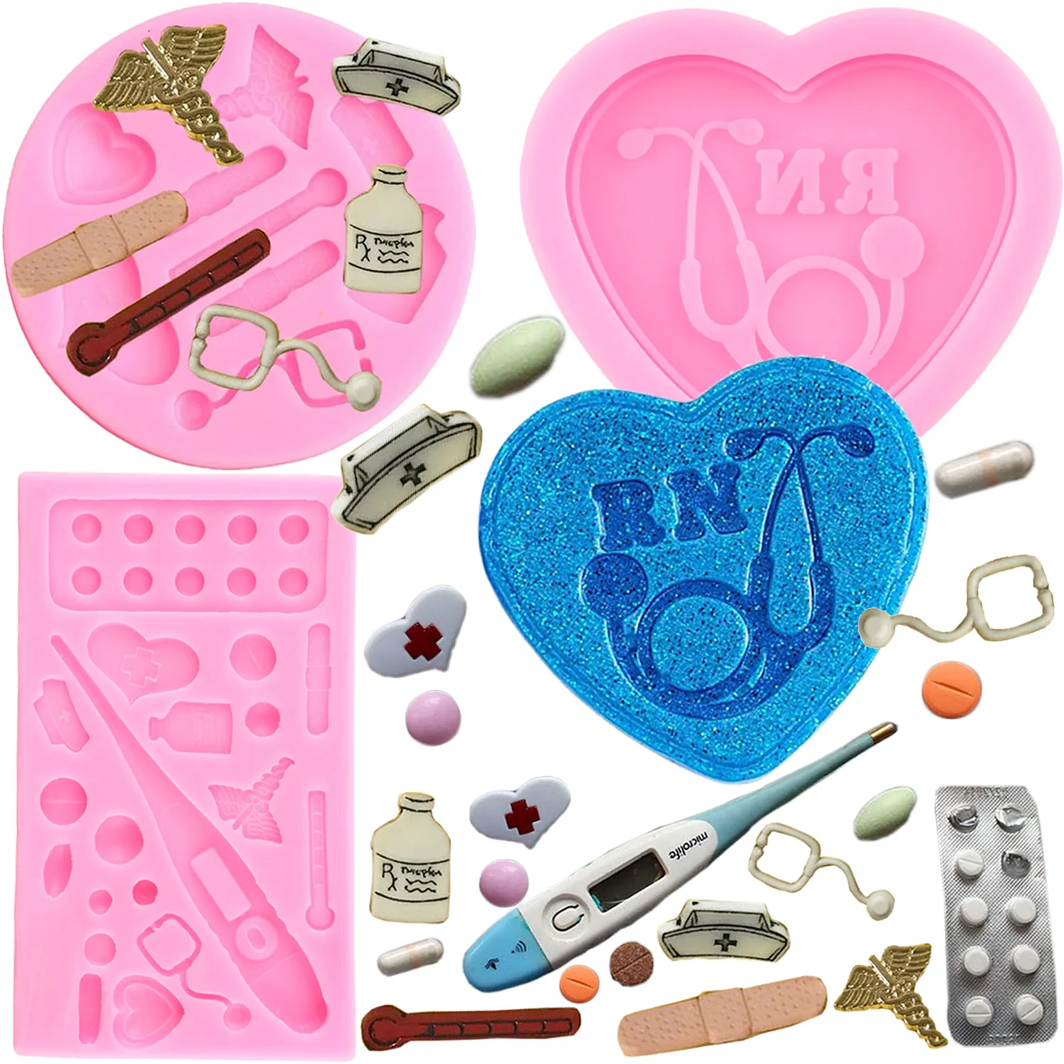 

Медицинская силиконовая форма в форме сердца медсестры, сделай сам, сахарный кекс, Топпер, помадка, инструмент для украшения торта, форма дл...