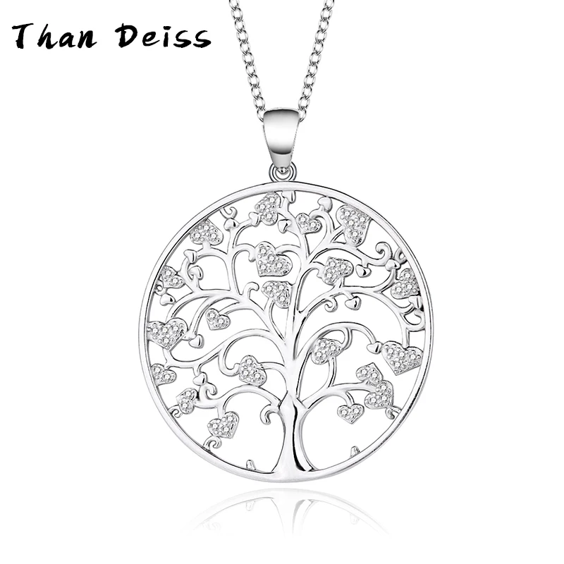 

S925 Sterling Silver Round Tree Of Life Necklace Europe And The United States Simplicity Tree Of Life Ladies Secklace Jewelry