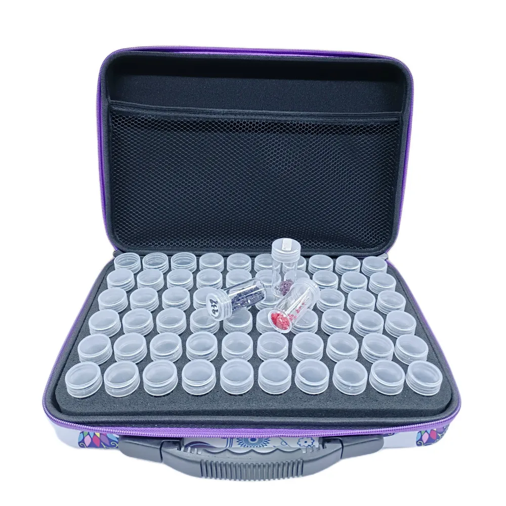 Diamond Painting Storage Container, 60 Slot Accessory Kit with Tools for Art Craft Jewelry Beads