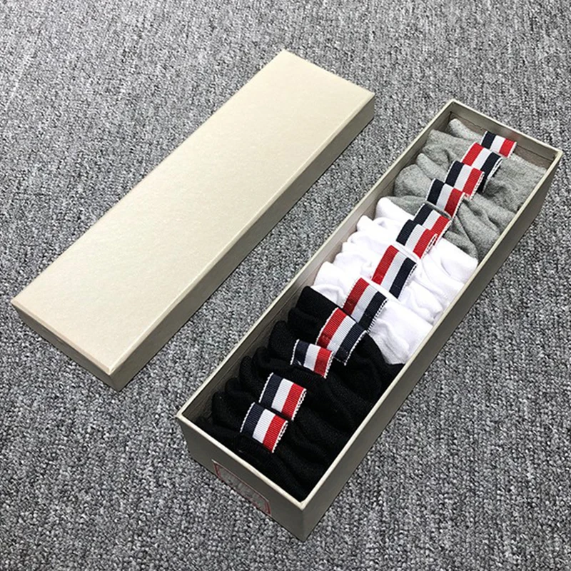 

6 Pairs Men's Boutique Socks Breathable Sports Socks Solid Color Boat Socks Comfort Cotton Ankle Socks Men Calcetines