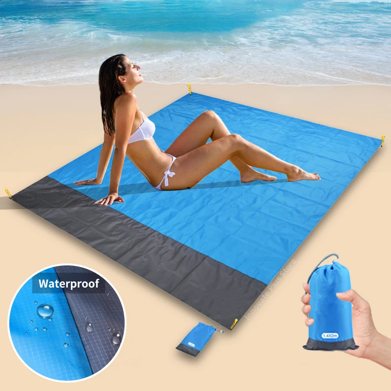 Водонепроницаемый складной коврик для кемпинга карманное пляжное одеяло отдыха