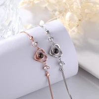 925 silver heart box chain customized photos projection bracelets 100 languages i love you jewelry for women memory gift