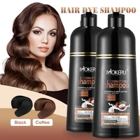 500ml nourishes hair permanent hair dye shampoo with comb for cover gray white hair ammonia free hair color cream