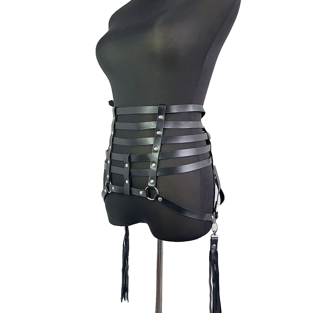 New Sexy Full Body Harness Belt Bondage Lingerie Women Punk Adjustable Leather Cage Bra Chest Straps Suspenders Slim Skirt Belt