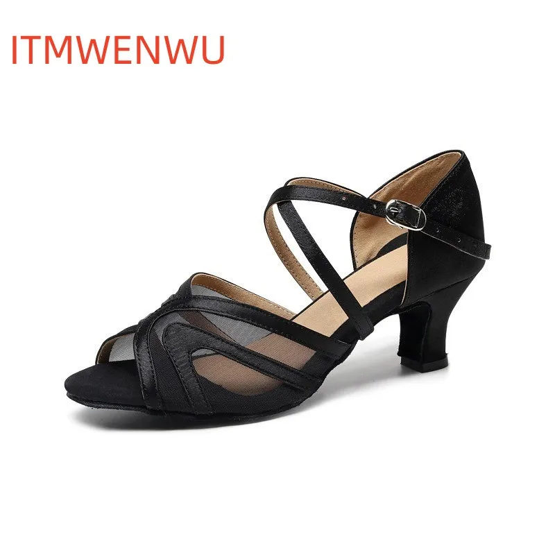 

ITMWENWU New Ladies Latin Dance Shoes Wedding Party Salsa Soft Soled Dance Shoes Indoor And Outdoor Practice Shoes Free Shipping