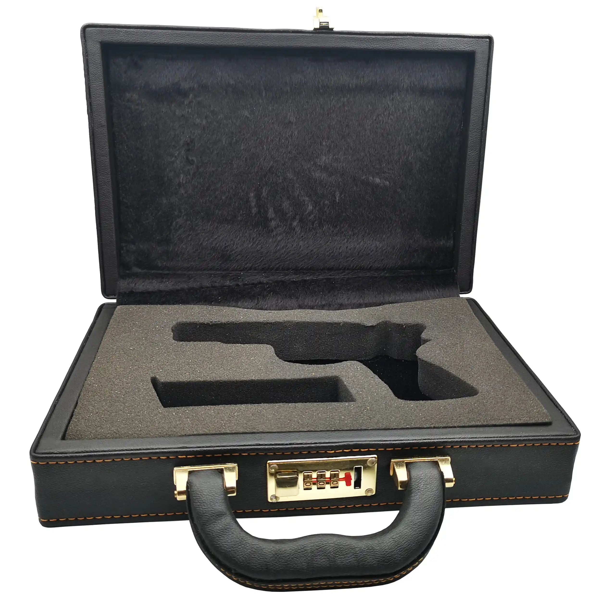 Luger P08 Parabellum Leather Gun Case Bond Style Personalized Password Lock System Handgun Carry And Storage Box