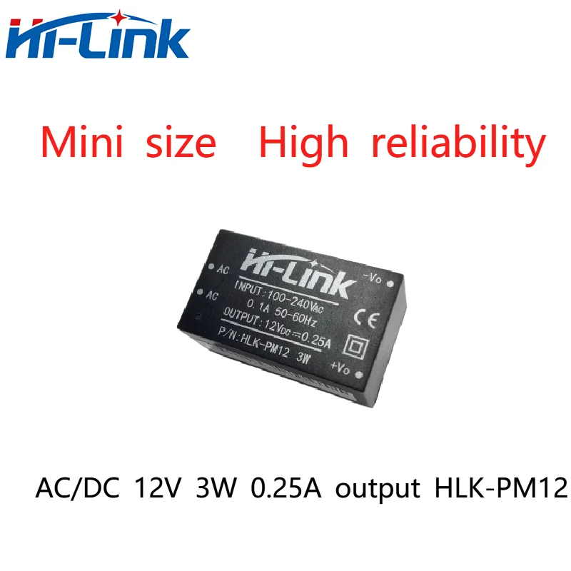 

Free Shipping Hi-Link Original Power Module HLK-PM12 AC DC 20pcs/Lot 220V to 12V 3W Power Supply Module