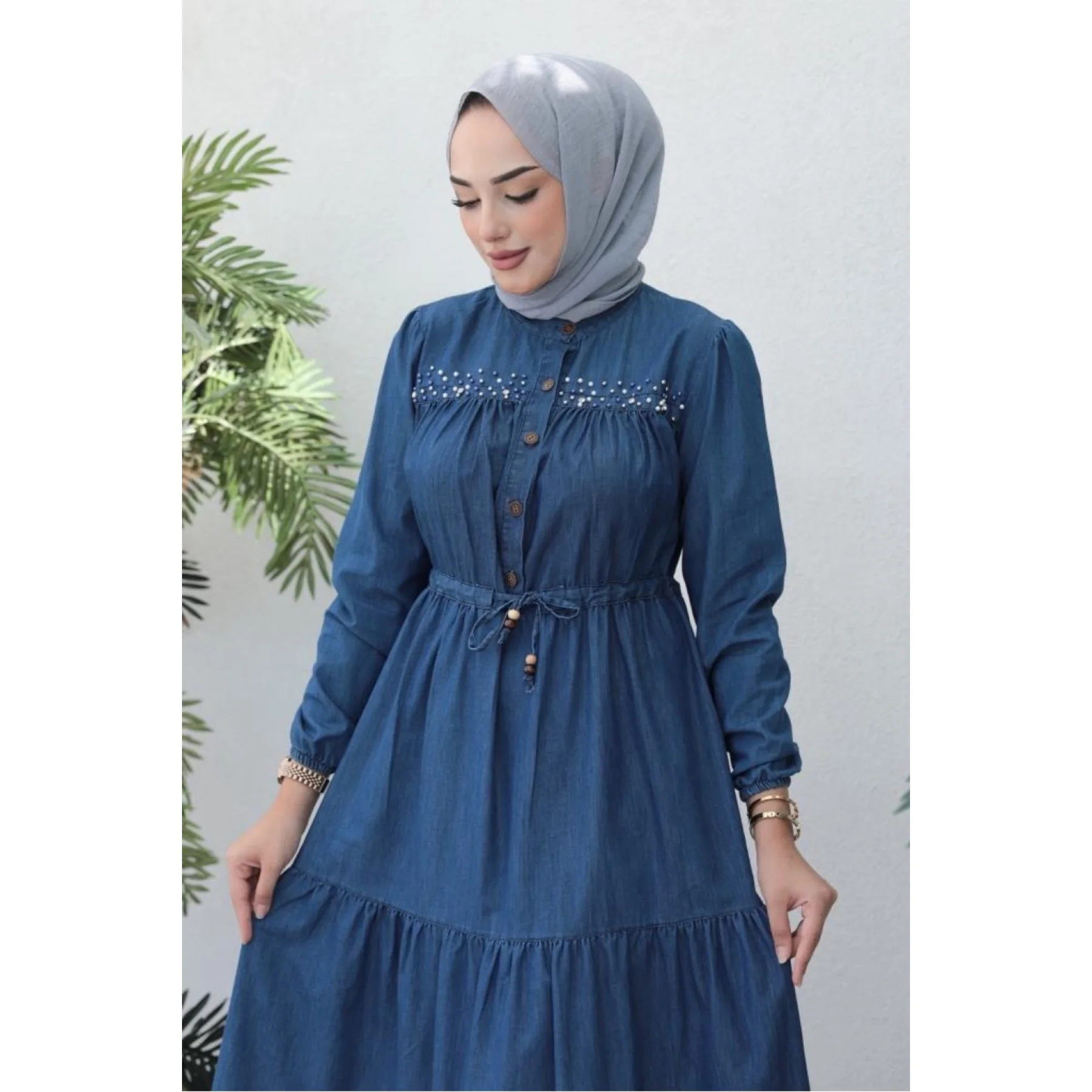 Denim Dress Women Maxi Muslim Dress Woman Abaya Dress Abaya Caftan Dubai Kaftan Robe Muslim Long Dress Modest Muslim Sets Turkey