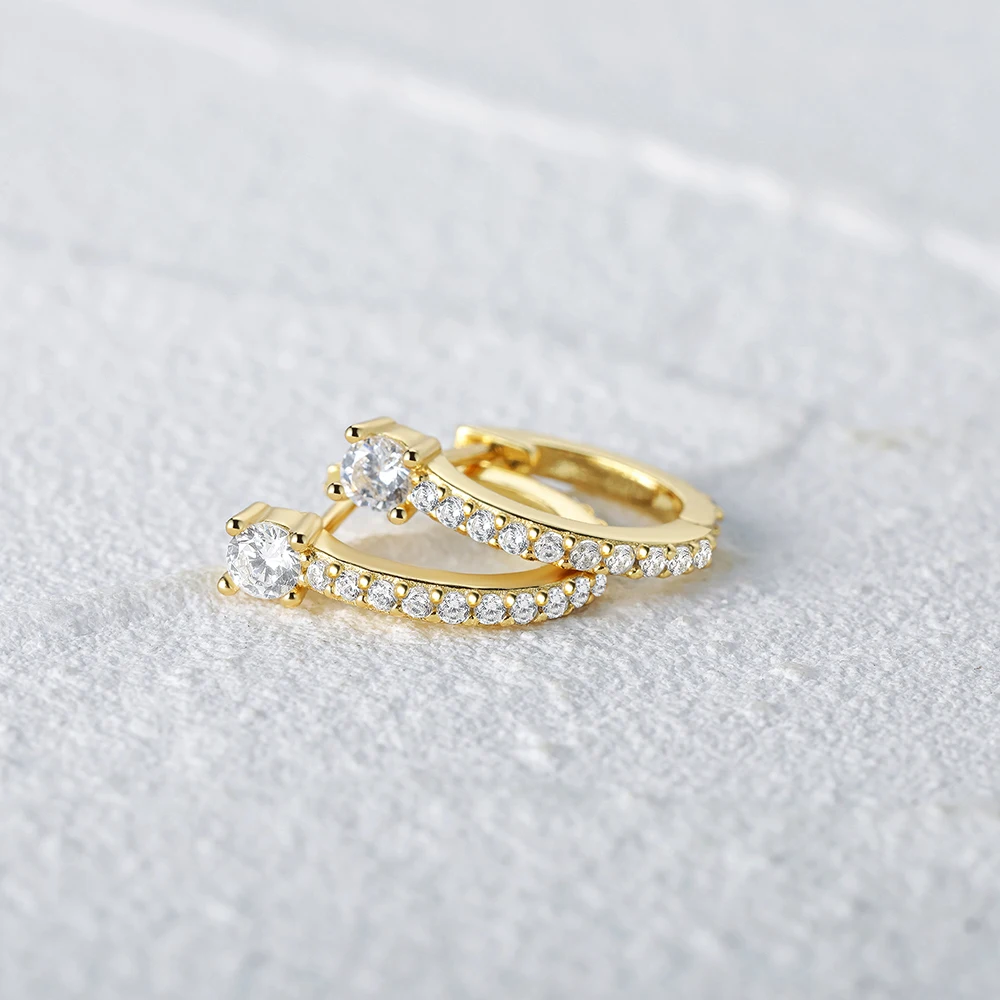 CANNER 925 Sterling Silver Glossy Hoop Earrings Gold Color Tiny Cartilage Piercing Small Huggie Earring Fine Jewelry Accessories