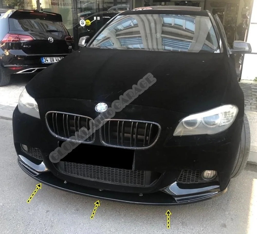 

For Bmw F10 Front Bumper Attachment Lip 2010-2020 Piano Glossy Black Splitter Diffuser Universal Spoiler Bumper Roof Rack Sport