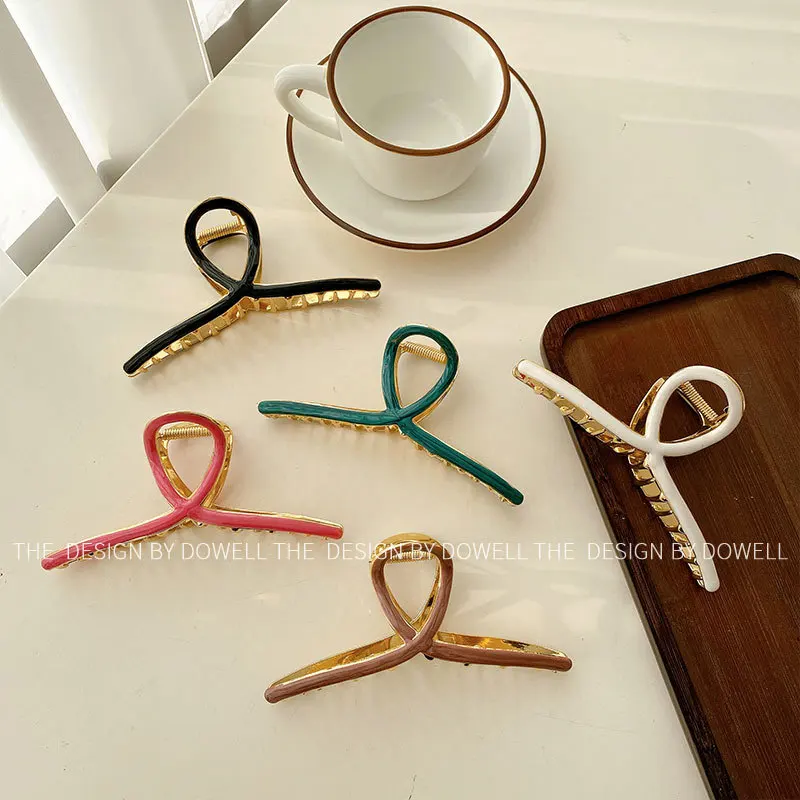 

Большая Металлическая Заколка-капелька для волос, заколка для густых волос для женщин и девушек, элегантная заколка для конского хвоста, заколка-Пряжка ручной полировки, аксессуары для волос