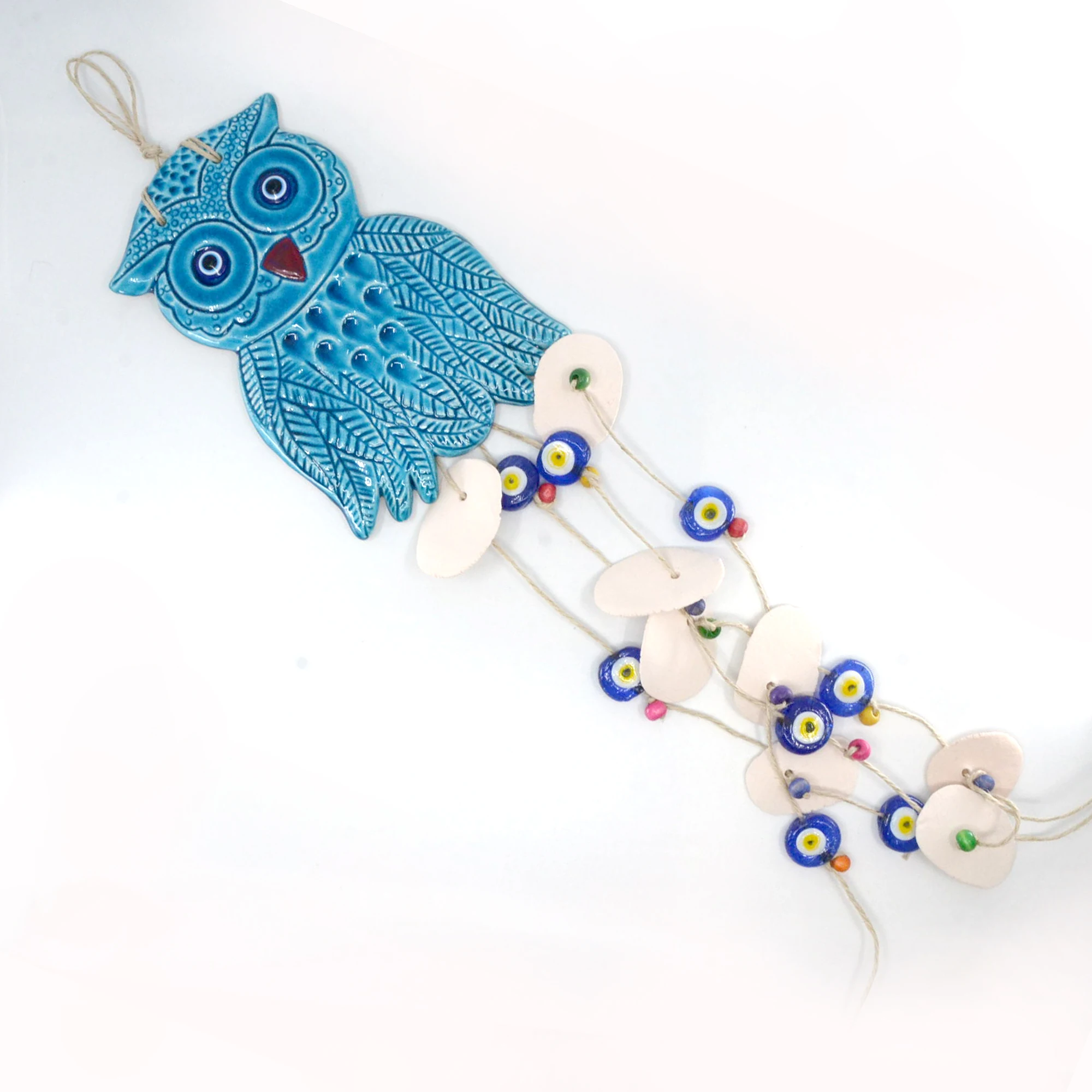 

The Turquoise Owl Pendulum Handmade Ceramic Home Balcony Garden ​Office Tree Ornament Decor Great Gift For Christmas