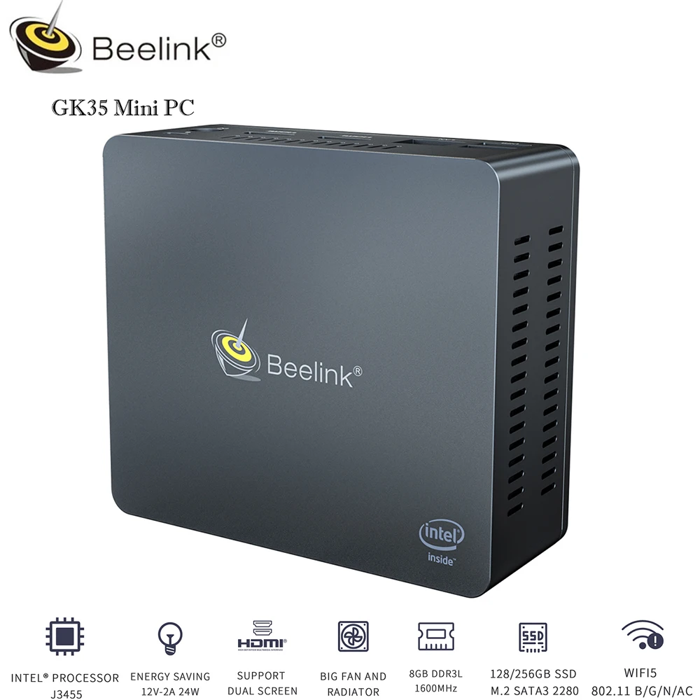 Мини-компьютер Beelink SSD GK35 J4205 /N3350 8 ГБ ОЗУ Wi-Fi Windows 10 Intel Apollo Lake Celeron 512G 2 4G 5 8G 1000M |