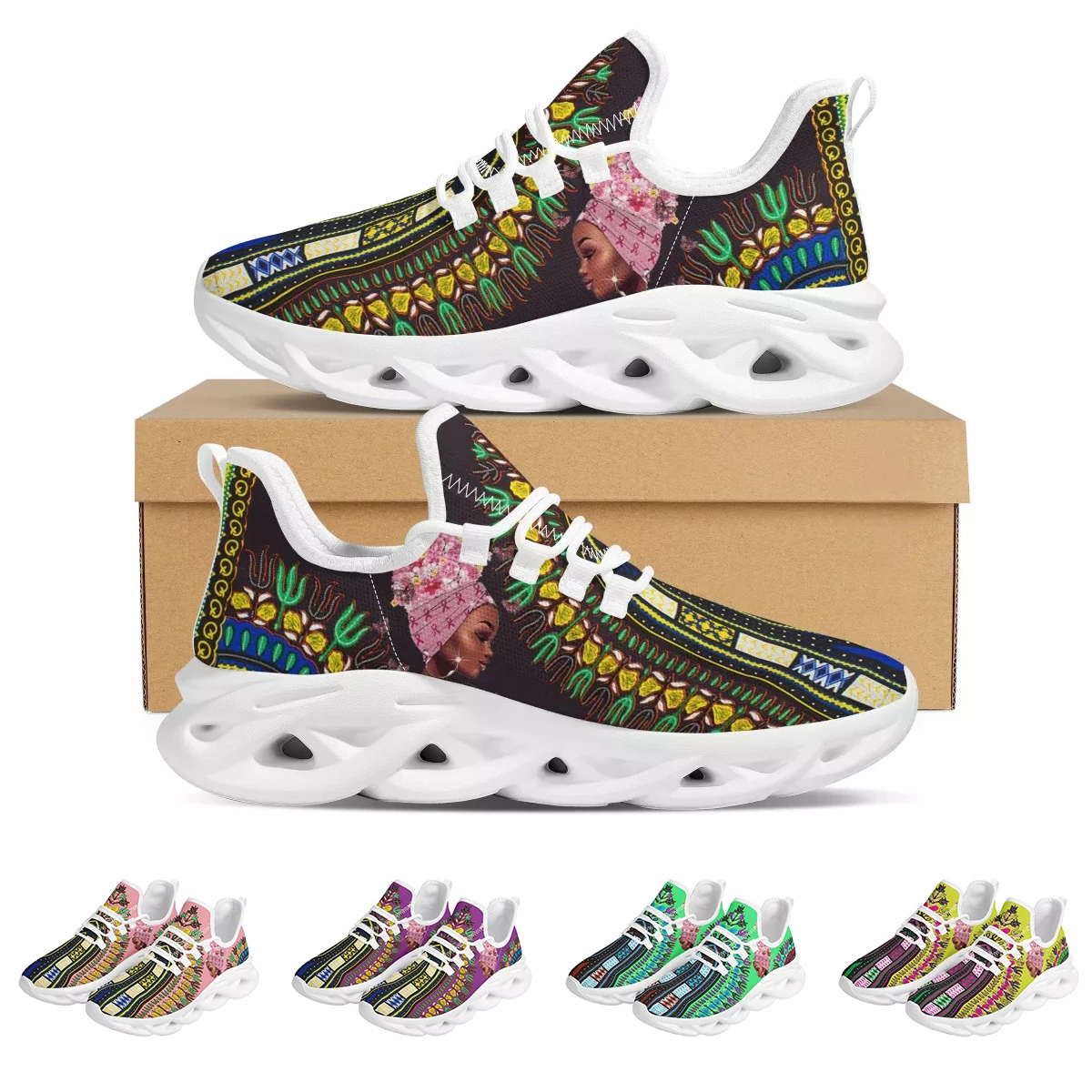 

Nopersonality New Print Women's Shoes Lightweight Breathable Medical Sneakers Girls Personality Graffiti Comfortable Flat Shoes