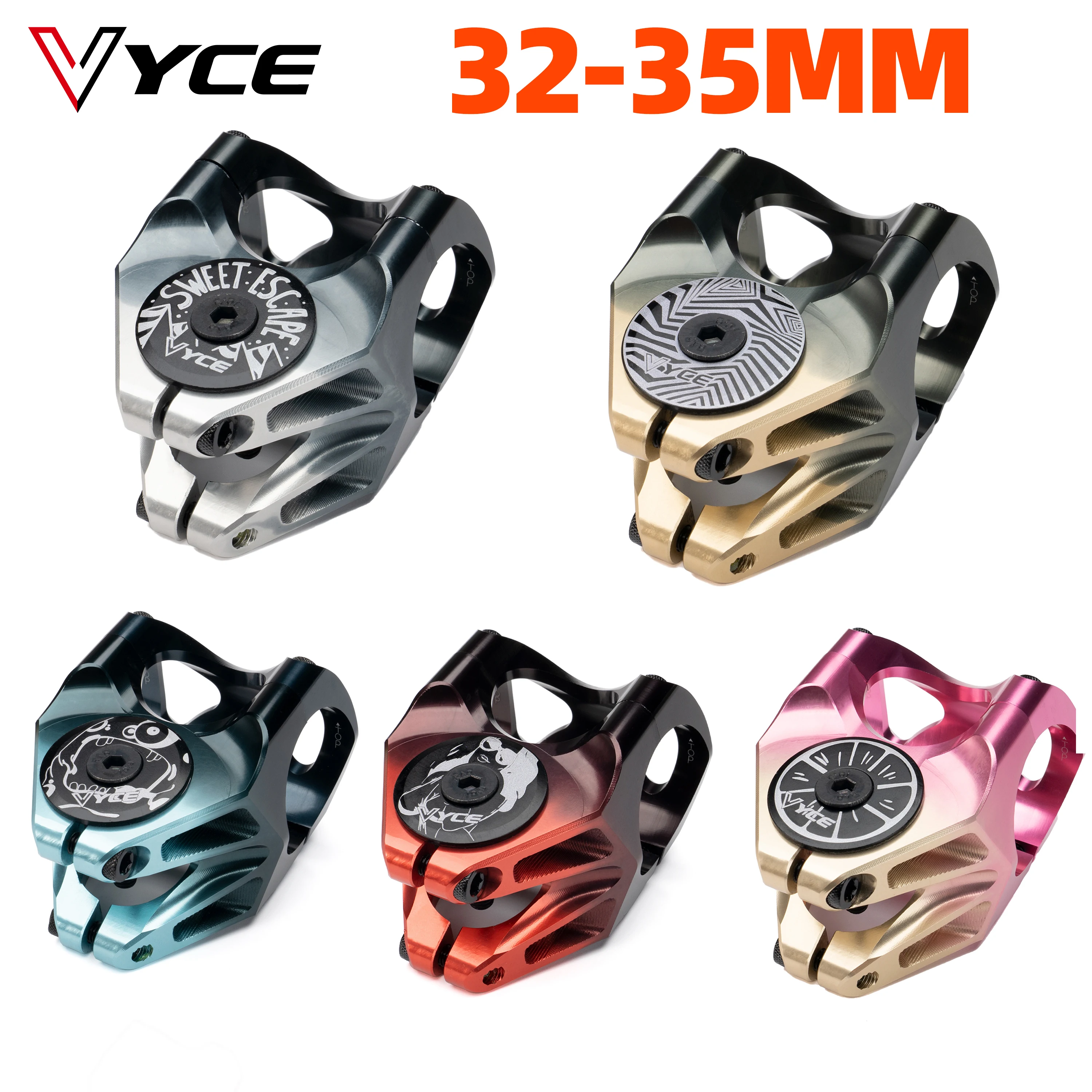 

VYCE Alloy CNC Stem 32mm 45mm for 35mm Handlebar Dual Color Anodized 28.6mm Steerer MTB Mountain Bike FR DH Road Bicycle Parts