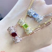 100 natural jewelry 925 sterling silver ladies garnet topaz peridot necklace party birthday got engaged marry gift new year