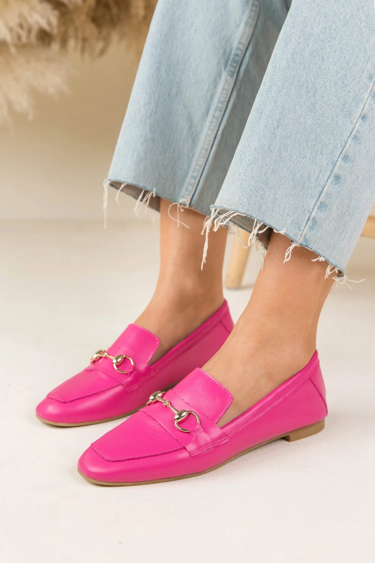 

Colorful Flat Sole Women's Loafer Buckle Detailed Genuine Leather Quality Ballet Shoes Oxford Sandal New Summer Fashion Designer