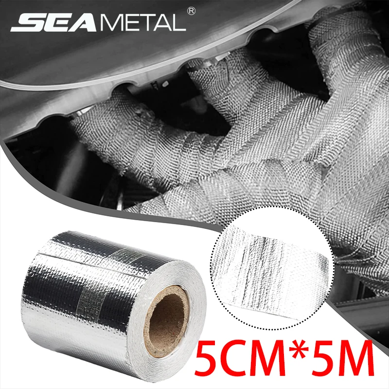 

Высокотемпературная Изоляционная Лента Для Выхлопных Труб SEAMETAL, 5 М * 5 См, Серебристая