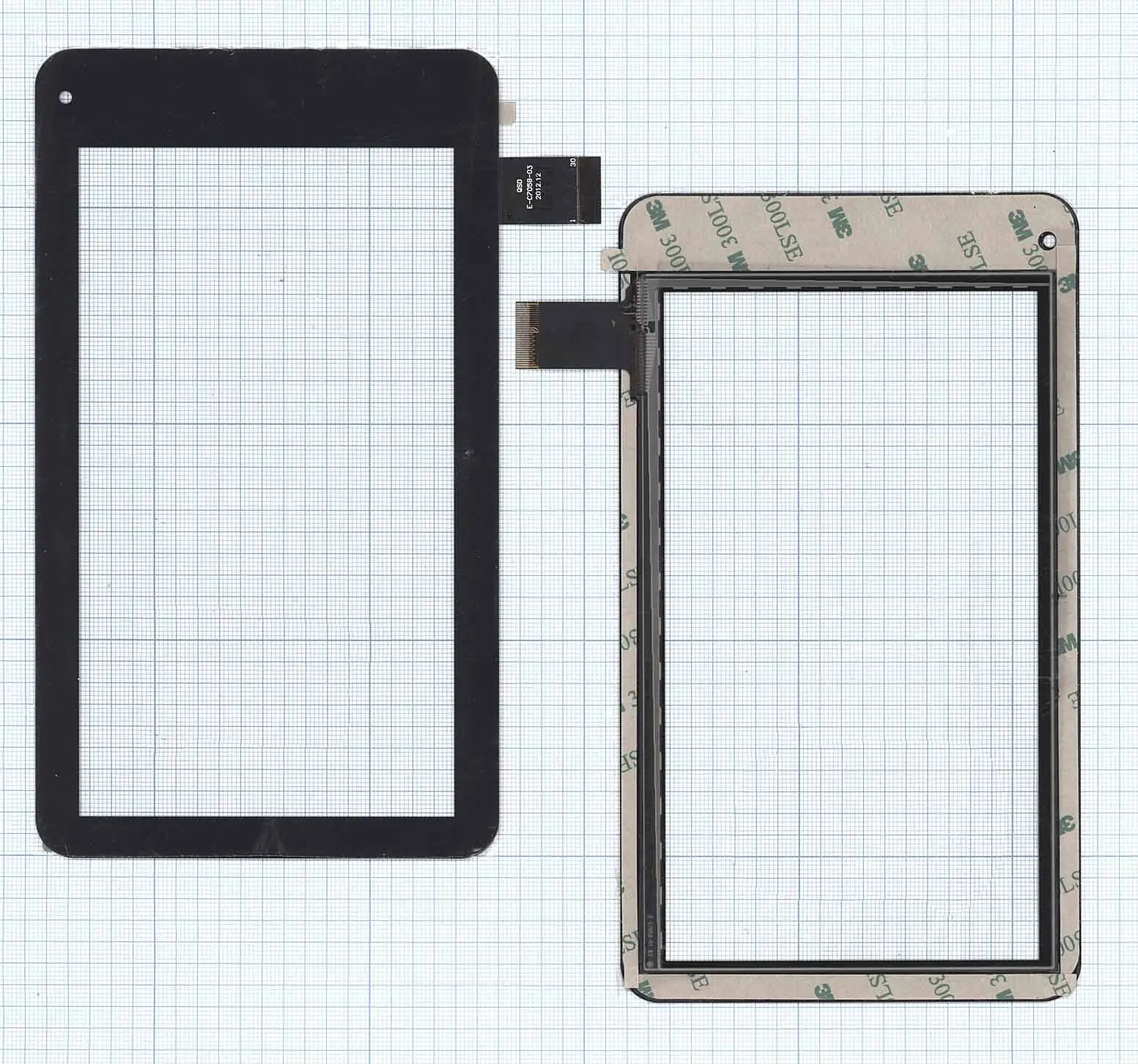 Touch glass (touchscreen) QSD e-c7058-02 Black | Tablet LCDs & Panels